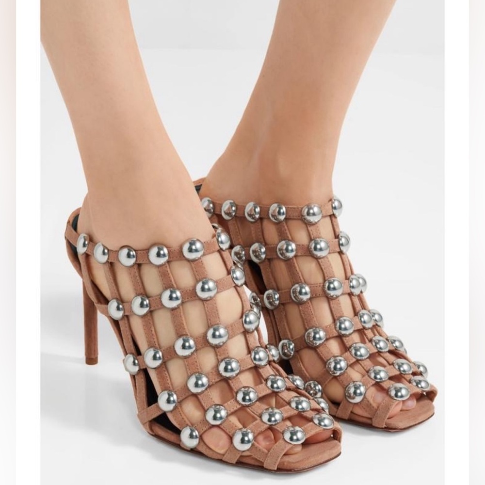 ALEXANDER WANG Sadie studded suede mules